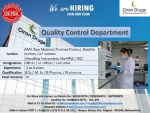 Ciron Drugs Jobs 2026
