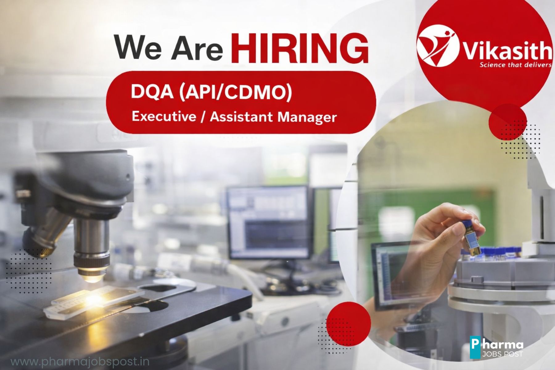 Vikasith Hiring DQA Executive / Assistant Manager – API/CDMO Jobs in ...