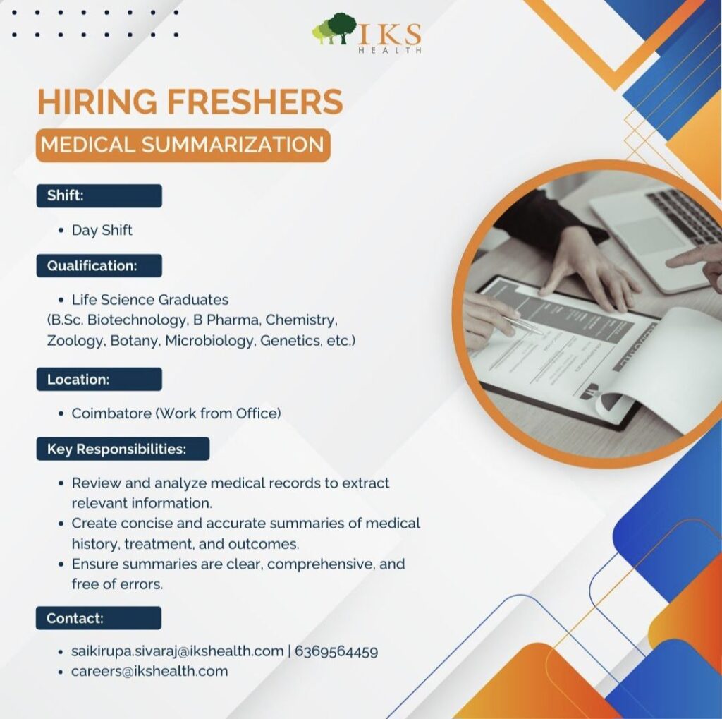 IKS Health Recruitment 2026 | Medical Summarization Jobs