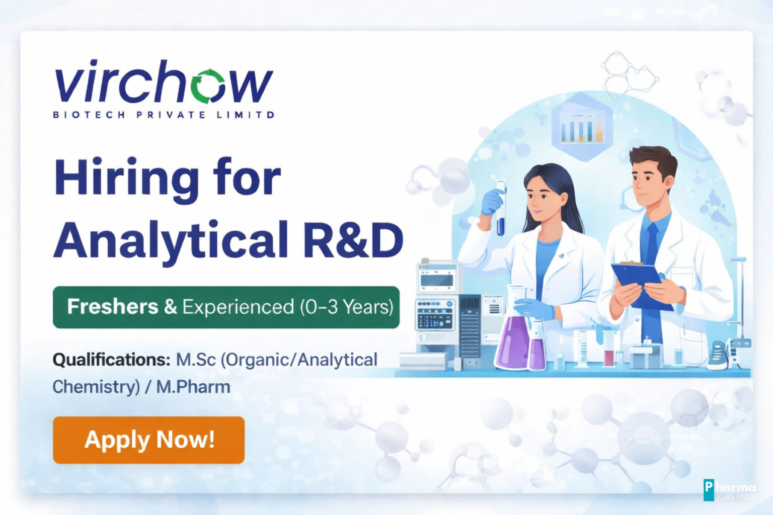 Virchow Biotech Hiring Freshers & Experienced for Analytical R&D Departments