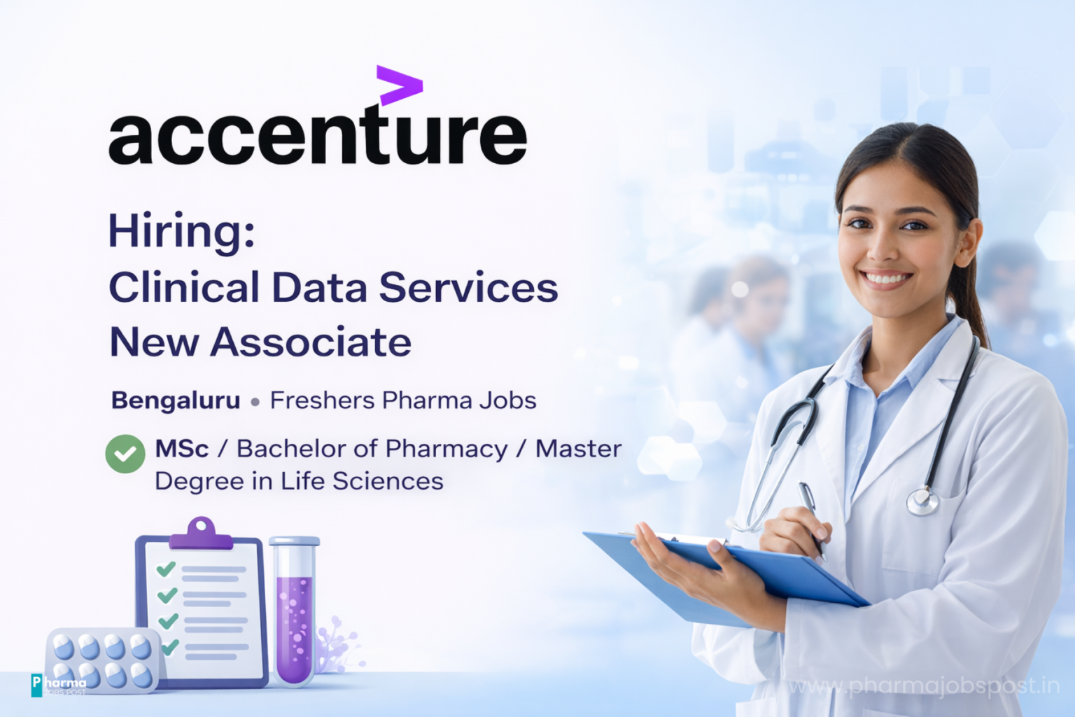 Clinical Data Services New Associate at Accenture | Freshers Pharma Jobs