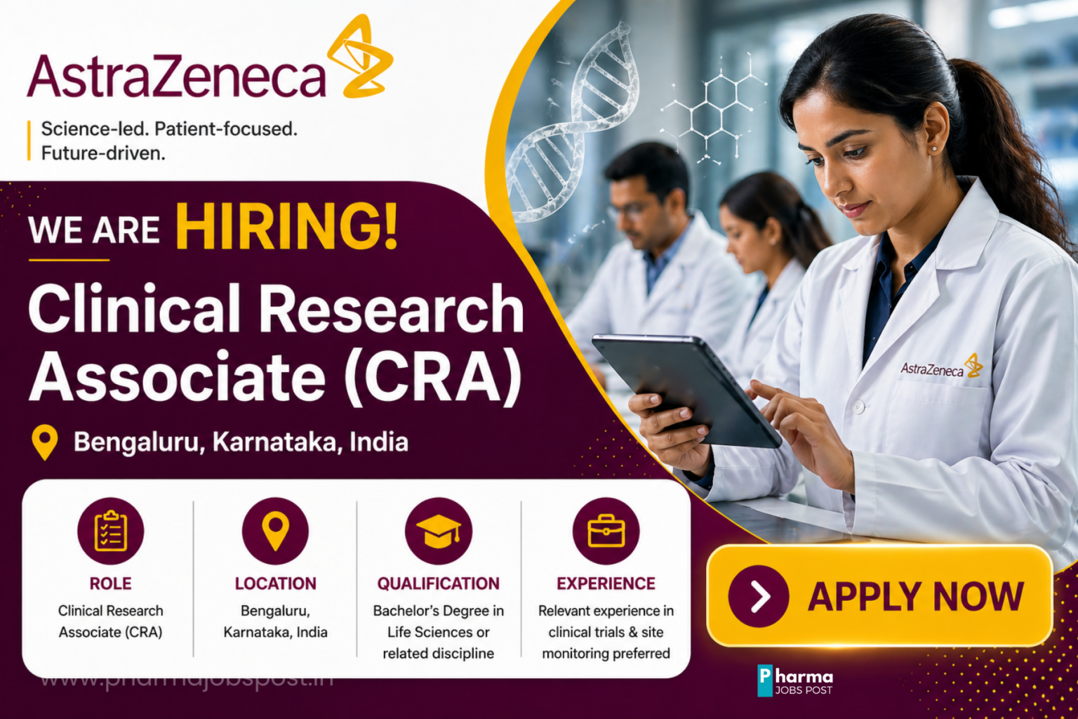 AstraZeneca Hiring Clinical Research Associate in Bengaluru | Pharma Jobs