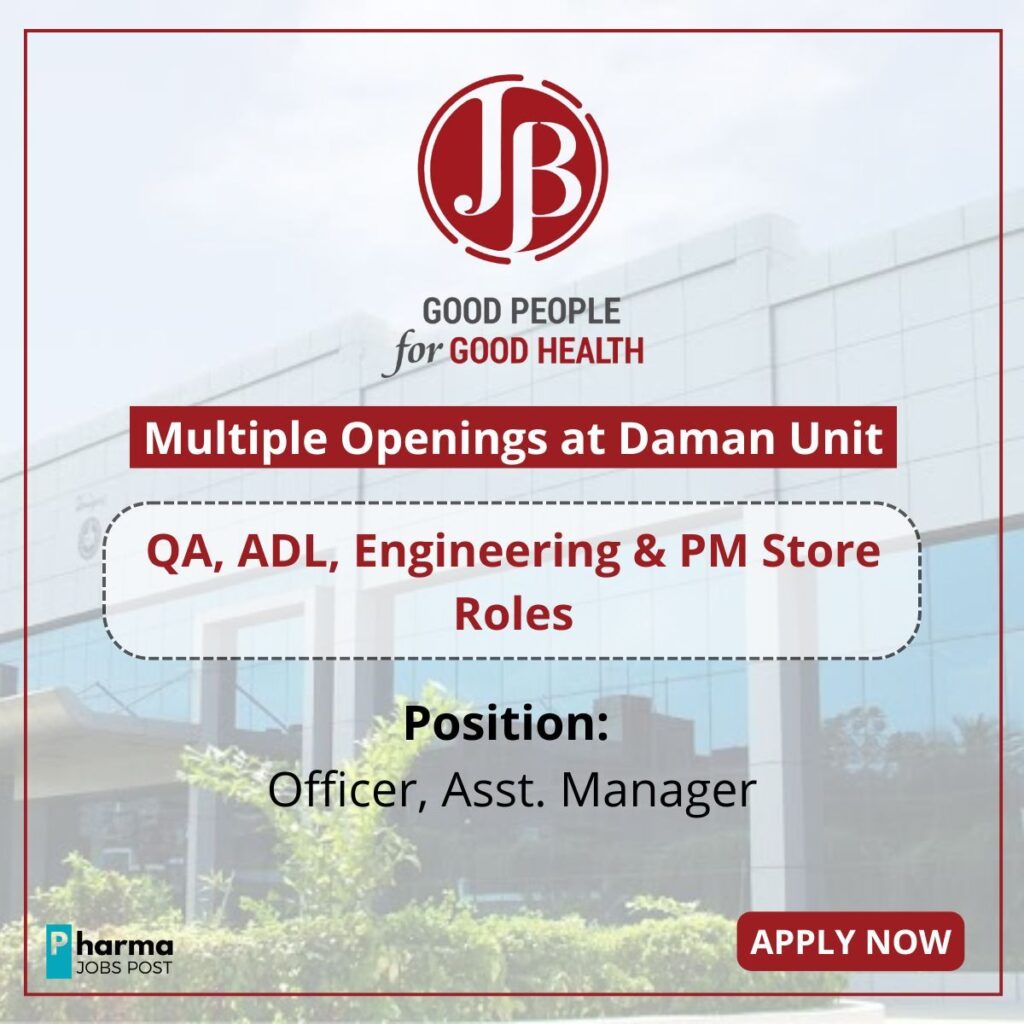 Urgent Hiring at Unique Pharmaceutical Laboratories Daman