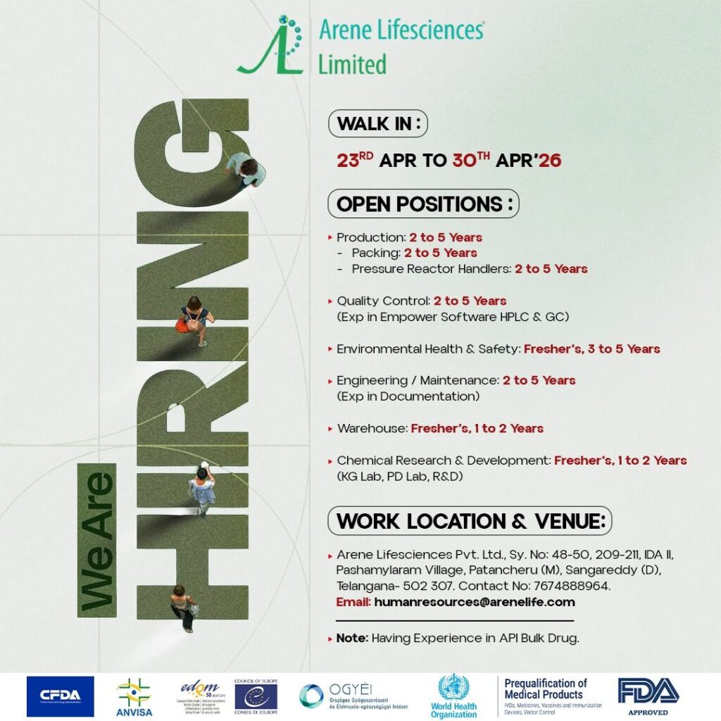 Arene Lifesciences Walk-In Drive| Multiple Openings