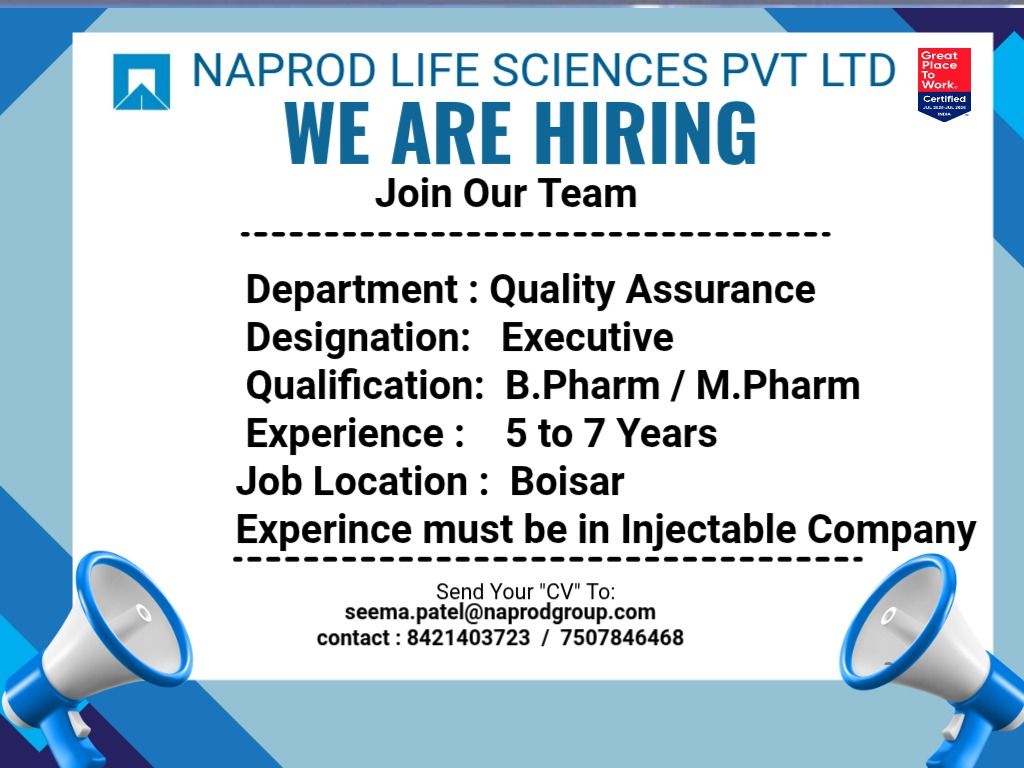 Naprod Life Sciences Hiring 2026