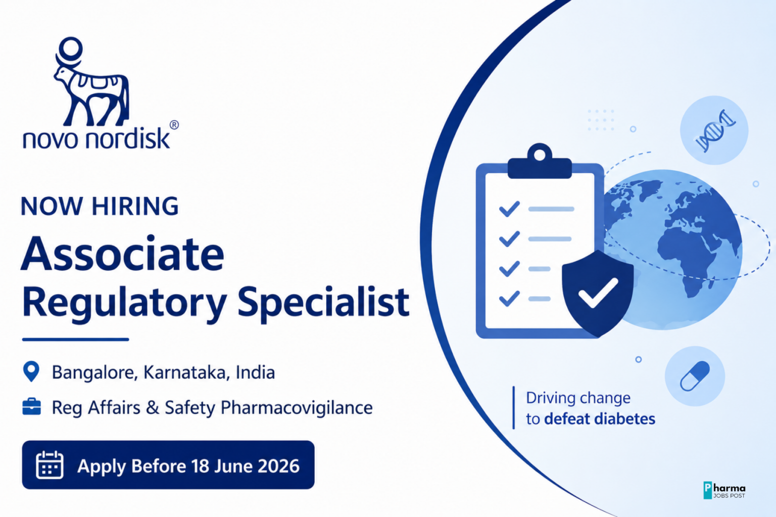 Novo Nordisk Hiring Associate Regulatory Specialist in Bangalore