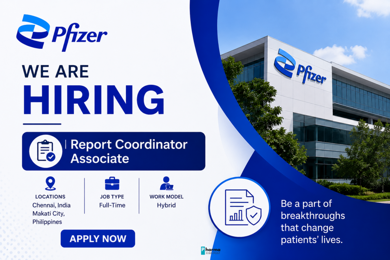 Pfizer Recruitment 2026 – Report Coordinator Associate