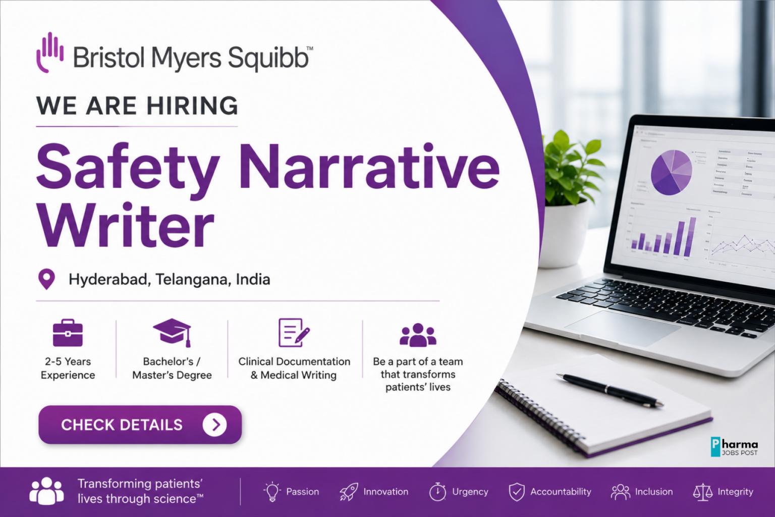 Bristol Myers Squibb Hiring Safety Narrative Writer in Hyderabad