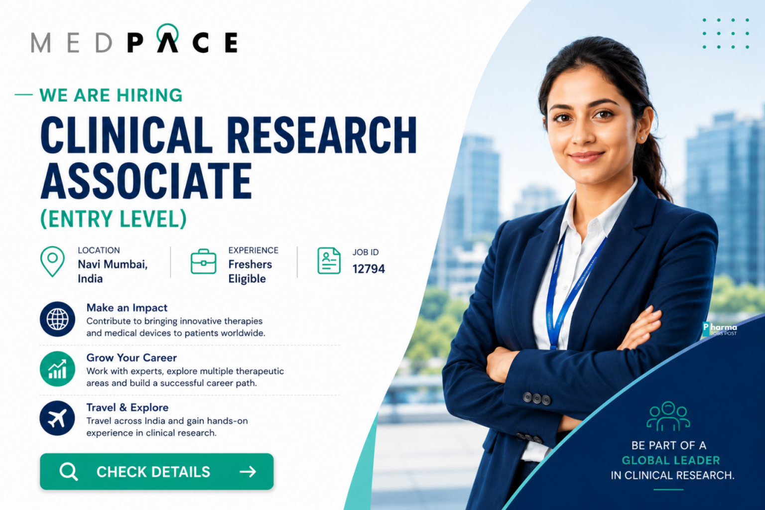 Medpace Hiring Clinical Research Associate (Entry Level) – Navi Mumbai