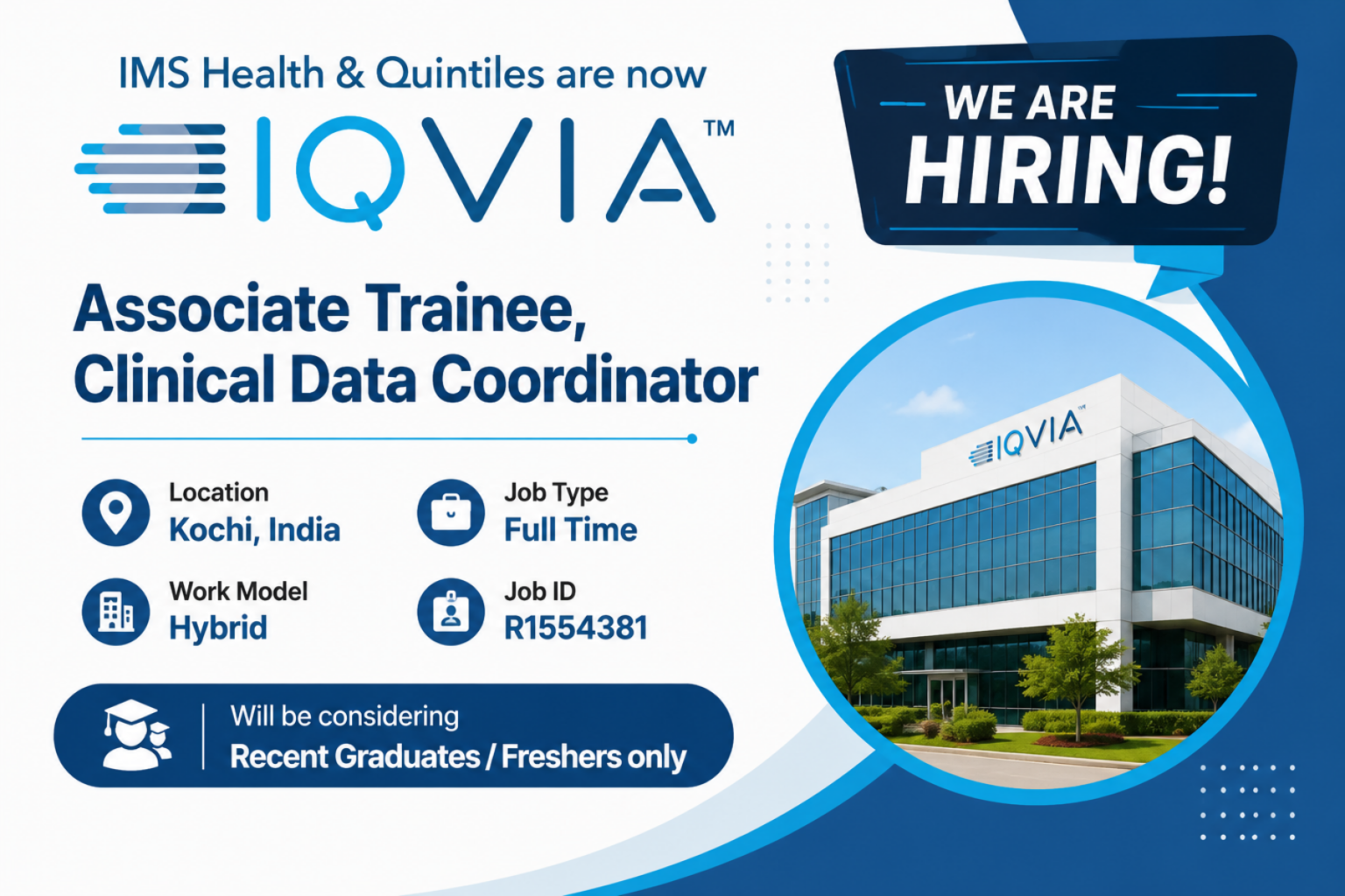 IQVIA Hiring Associate Trainee, Clinical Data Coordinator – Freshers