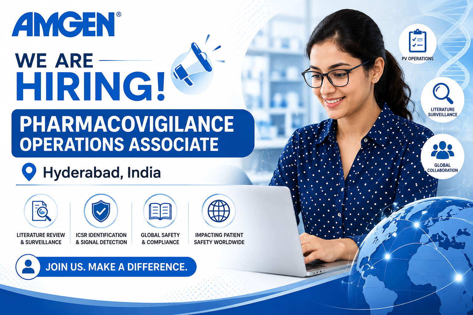 Amgen Hiring Pharmacovigilance Operations Associate in Hyderabad