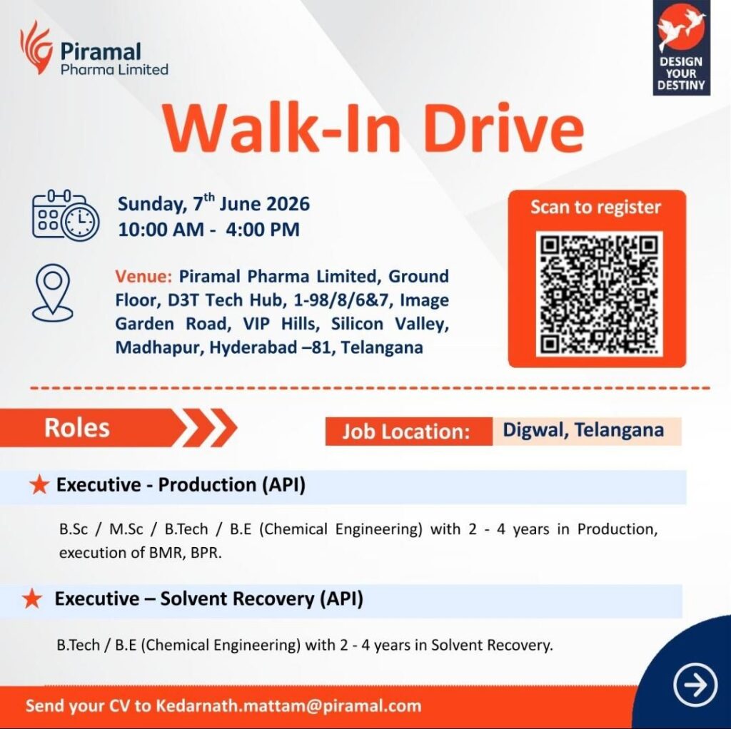 Piramal Pharma Walk-In Drive 2026
