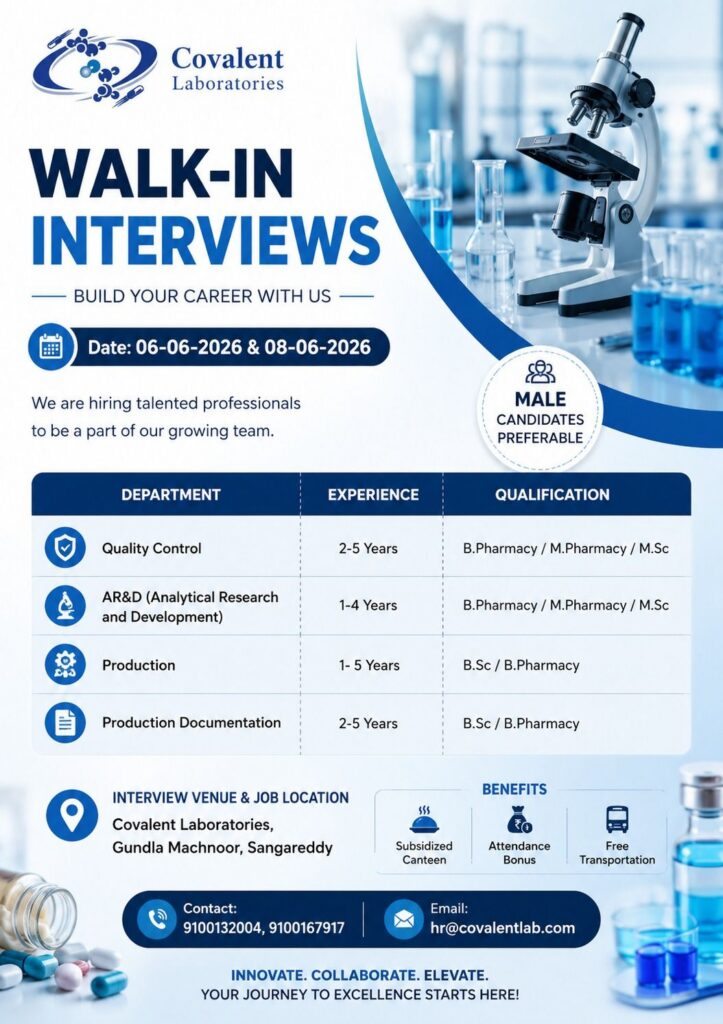 Covalent Laboratories Walk-In Interview 2026