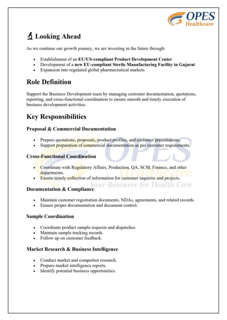 OPES Healthcare Hiring| Business Development Trainee Officer | Ahmedabad