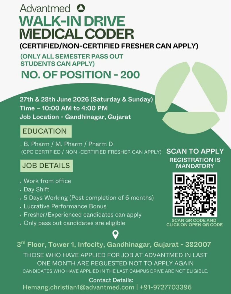 Advantmed Walk-In Drive 2026 | Medical Coder
