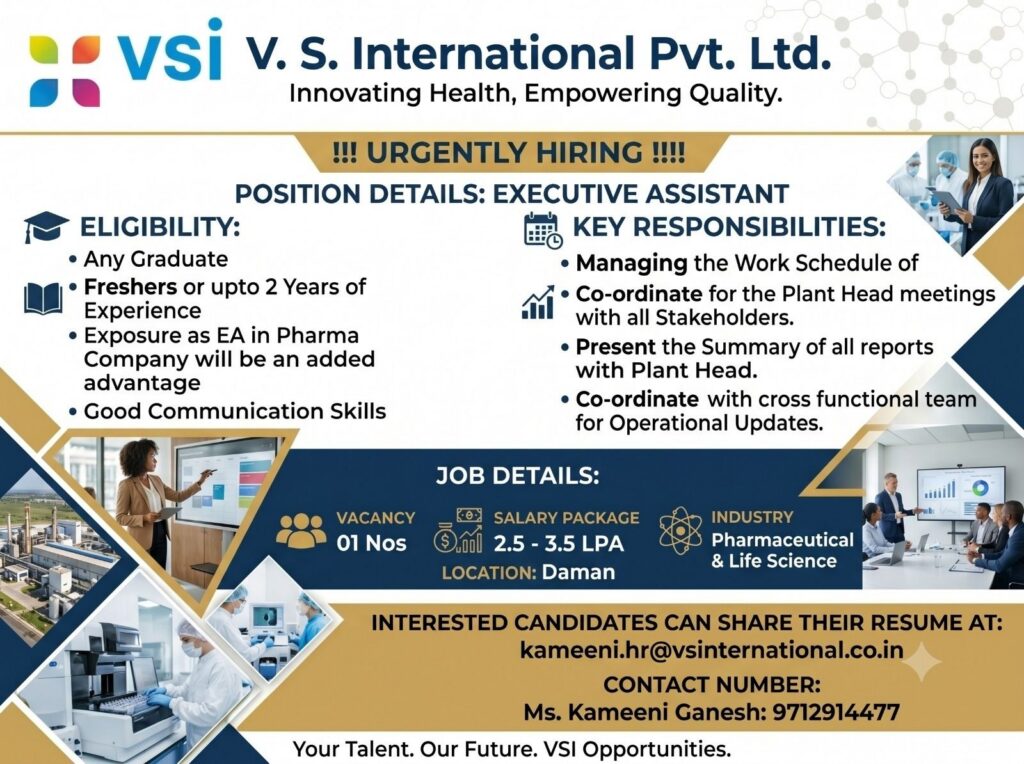 VSI International Hiring Executive Assistant 2026