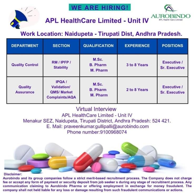 APL HealthCare Limited Recruitment 2026 