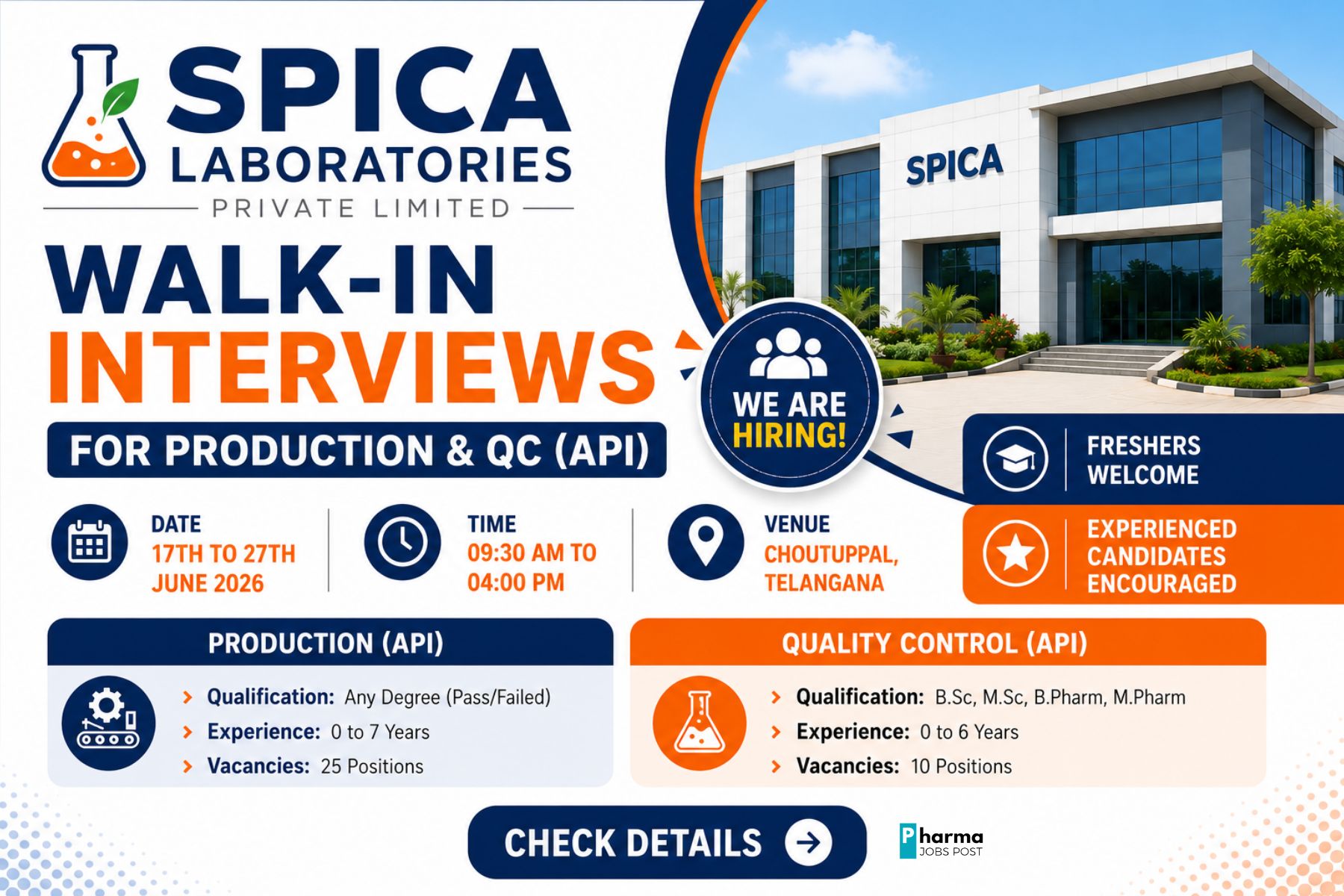 Spica Laboratories Walk-In Interview 2026 for Freshers & Experienced ...