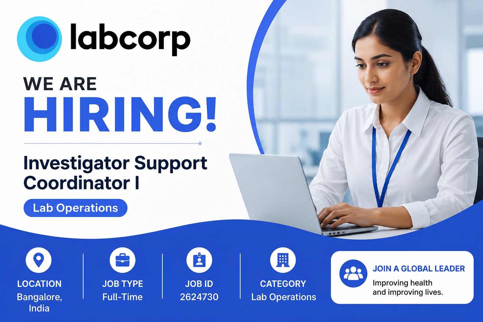 Labcorp Hiring Investigator Support Coordinator I – Bangalore