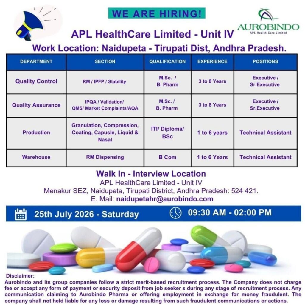 APL HealthCare Limited Walk-In Interview 2026