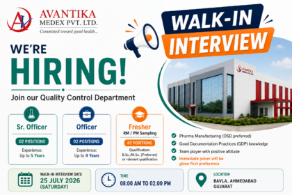 Avantika Medex Pvt. Ltd. Walk-In Interview 2026