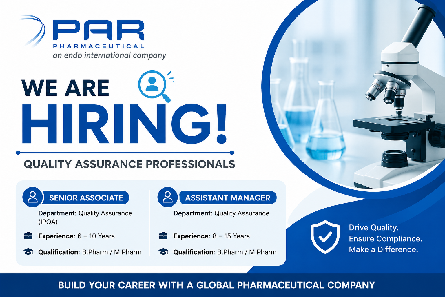 Par Formulations Pvt Ltd Hiring Quality Assurance Professionals in Chennai | QA Jobs