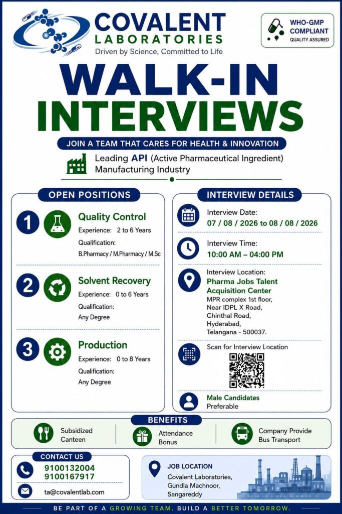 Covalent Laboratories Walk-In Interview 2026 