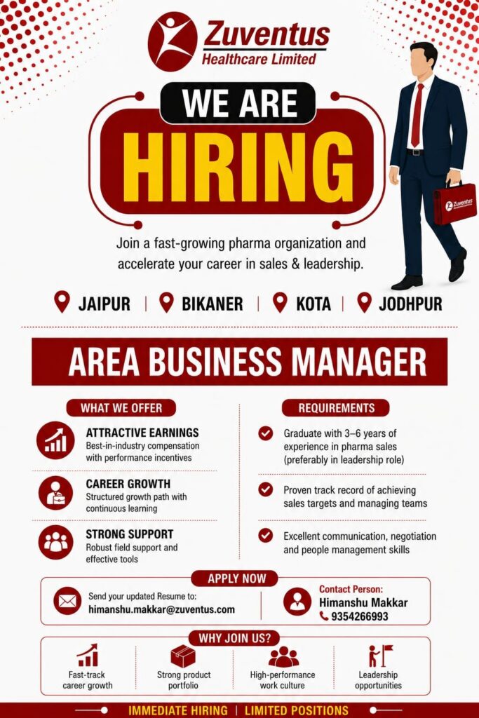 Zuventus Healthcare Limited Hiring 2026
