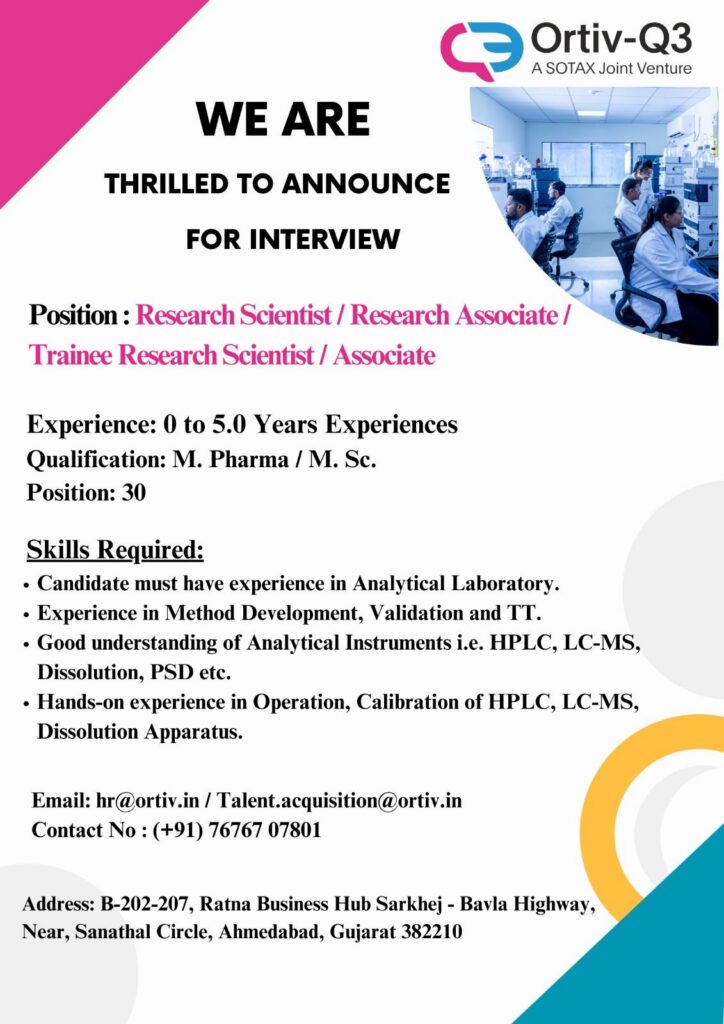 Ortiv-Q3 Hiring | Research Scientist / Research Associate