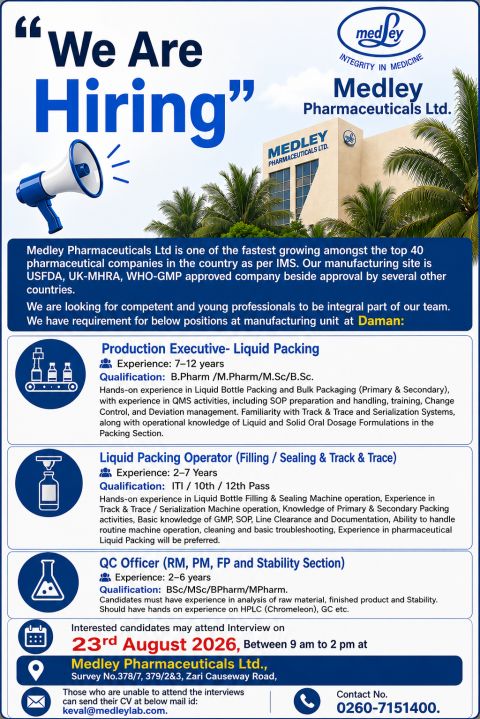 Medley Pharmaceuticals Walk-In Drive 2026