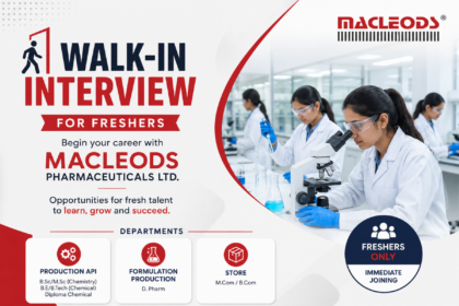 Macleods Pharmaceuticals Walk-In Interview for Freshers Jobs