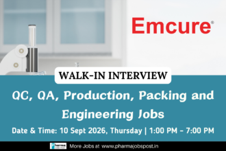 Emcure Pharmaceuticals Walk-In Interview – Multiple Pharma Jobs in Ahmedabad