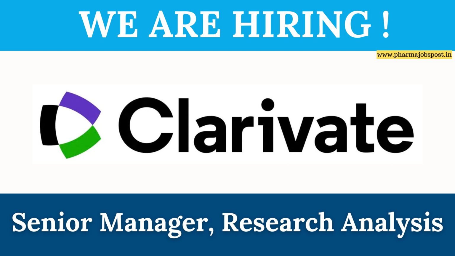 Clarivate Hiring Senior Manager, Research Analysis – Bangalore