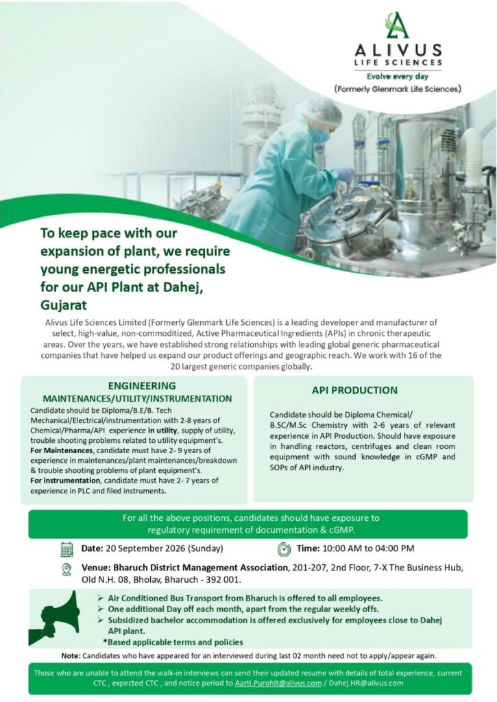Alivus Life Sciences Walk-In Interview 2026