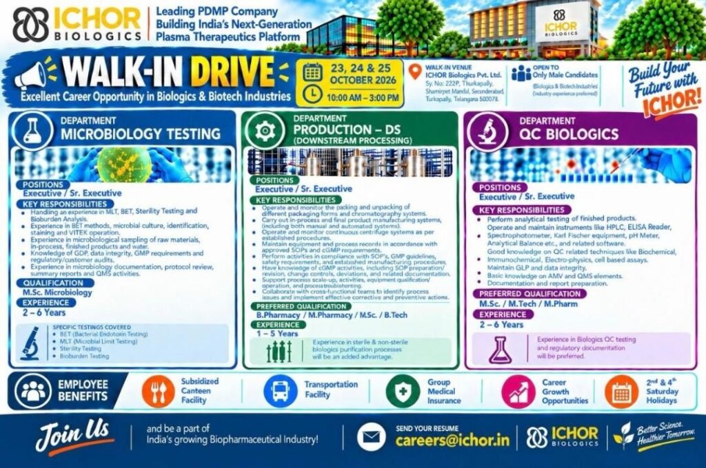 ICHOR Biologics Walk-In Drive 2026