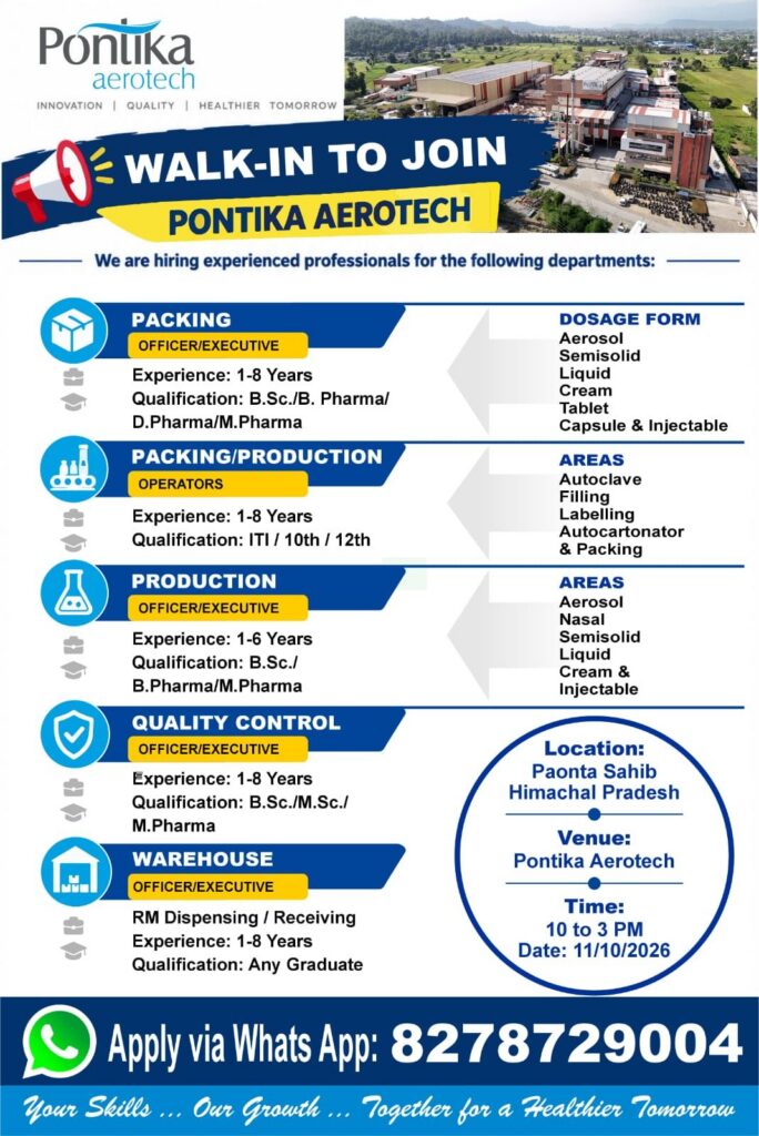 Pontika Aerotech Walk-In Interview 2026