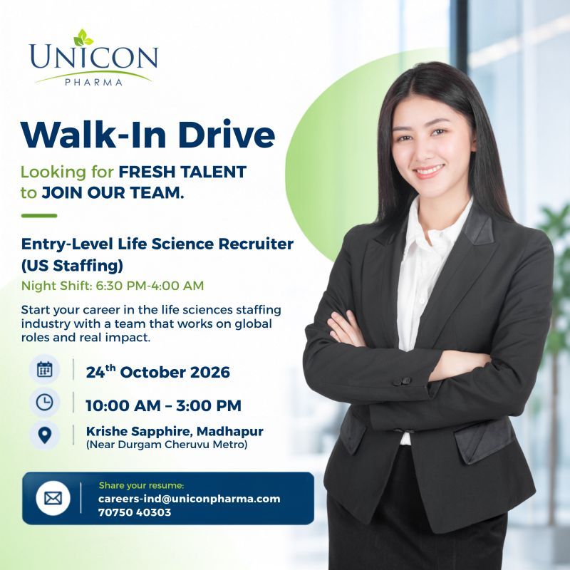 Unicon Pharma Walk-In Interview 2026 for Freshers