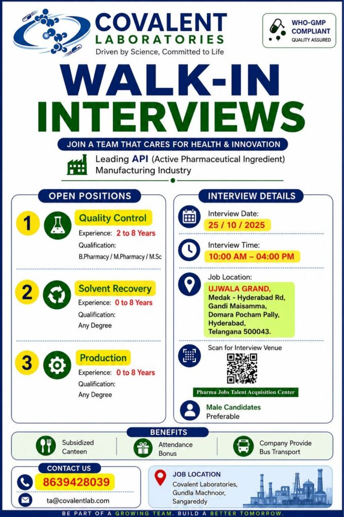 Covalent Laboratories Walk-In Interview 2026
