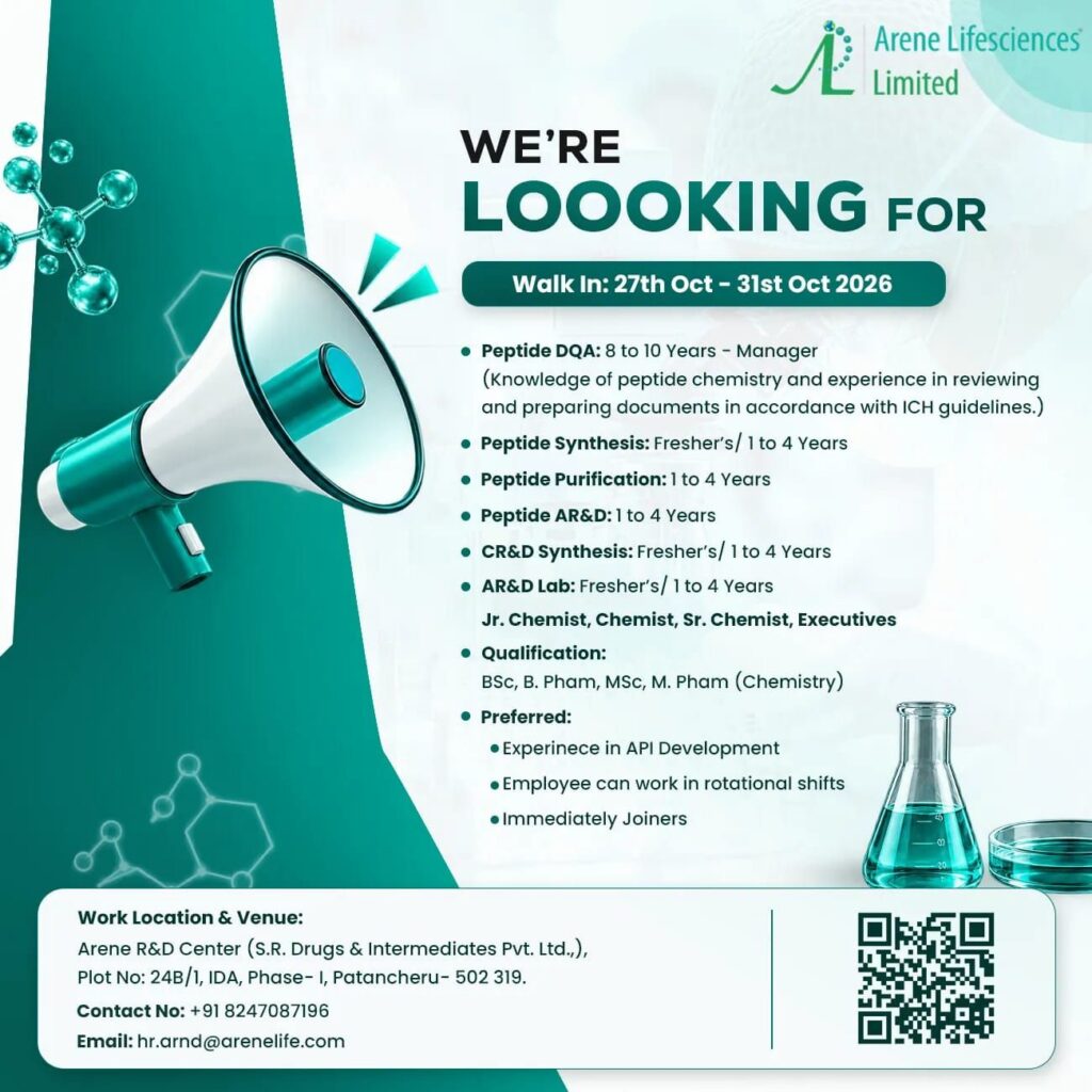 Arena Lifesciences Limited Recruitment 2026