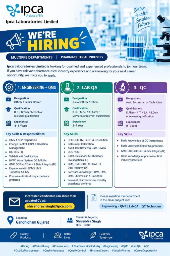 Ipca Laboratories Jobs 2026